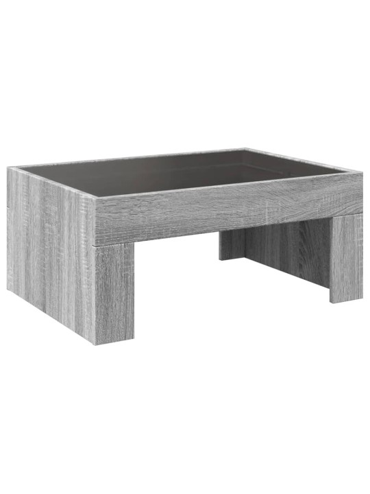 Konferenční stolek s infinity led šedý sonoma 70 x 50 x 30 cm