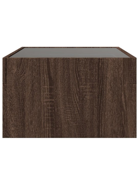 Konferenční stolek s infinity led hnědý dub 70 x 50 x 30 cm