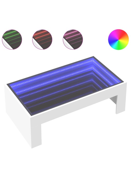 Konferenční stolek s Infinity LED bílý 90 x 50 x 30 cm