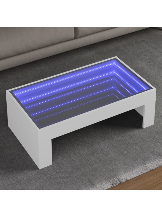 Konferenční stolek s Infinity LED bílý 90 x 50 x 30 cm