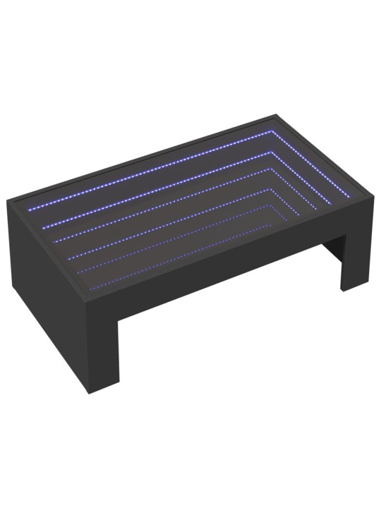 Konferenční stolek s Infinity LED černý 90 x 50 x 30 cm
