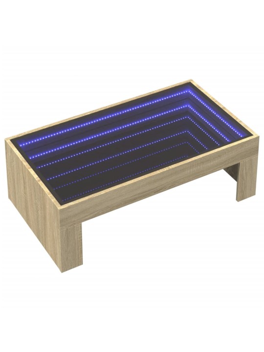 Konferenční stolek s Infinity LED dub sonoma 90 x 50 x 30 cm