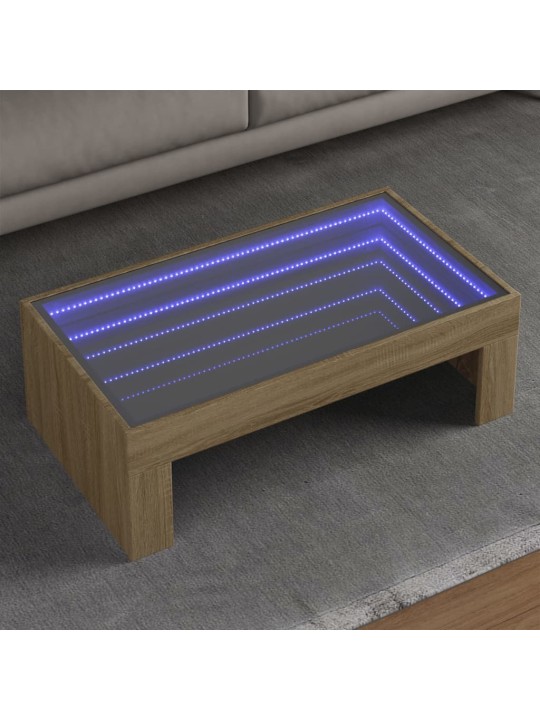 Konferenční stolek s Infinity LED dub sonoma 90 x 50 x 30 cm
