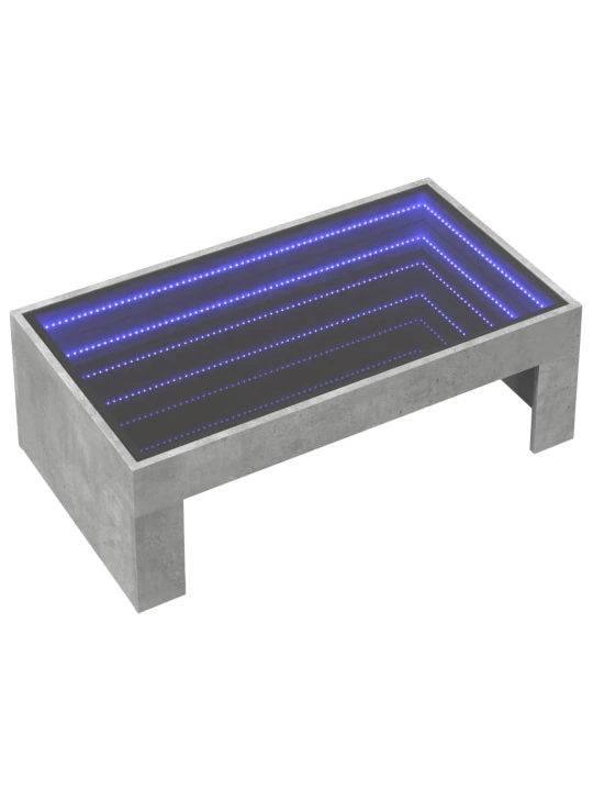 Konferenční stolek s Infinity LED betonově šedý 90 x 50 x 30 cm