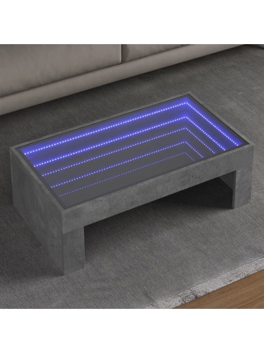 Konferenční stolek s Infinity LED betonově šedý 90 x 50 x 30 cm