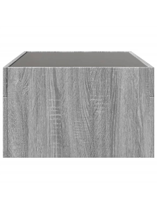Konferenční stolek s infinity led šedý sonoma 90 x 50 x 30 cm