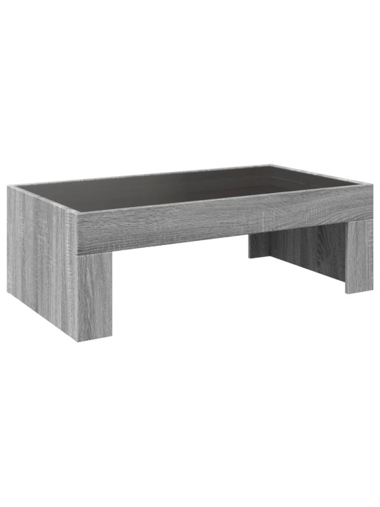 Konferenční stolek s infinity led šedý sonoma 90 x 50 x 30 cm
