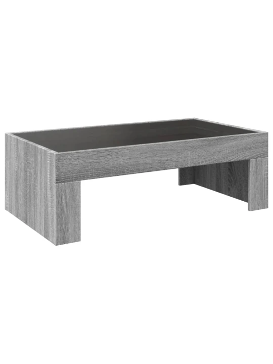 Konferenční stolek s infinity led šedý sonoma 90 x 50 x 30 cm