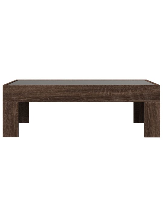 Konferenční stolek s infinity led hnědý dub 90 x 50 x 30 cm