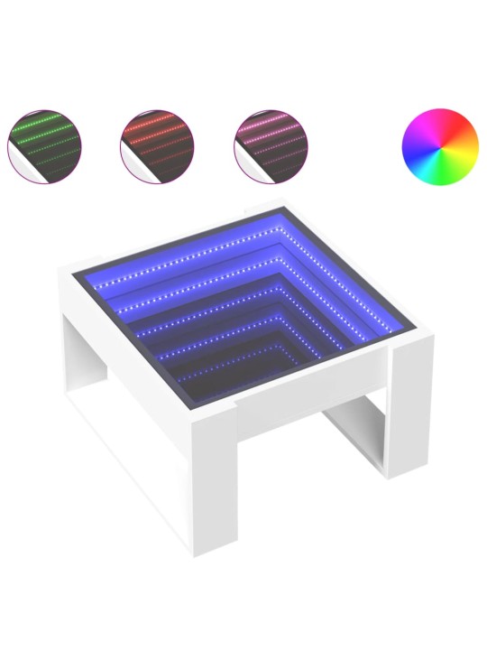Konferenční stolek s Infinity LED bílý 50 x 53 x 30 cm