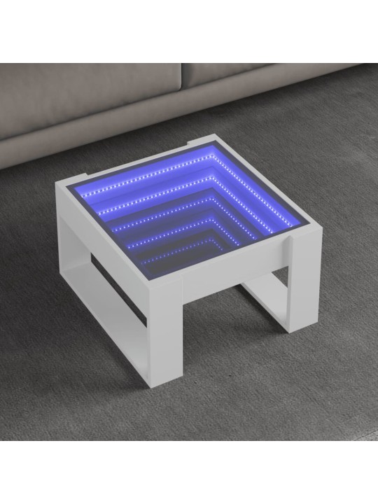 Konferenční stolek s Infinity LED bílý 50 x 53 x 30 cm