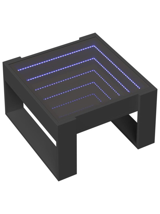 Konferenční stolek s Infinity LED černý 50 x 53 x 30 cm