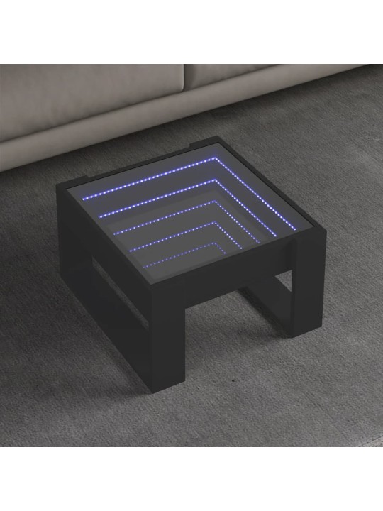 Konferenční stolek s Infinity LED černý 50 x 53 x 30 cm