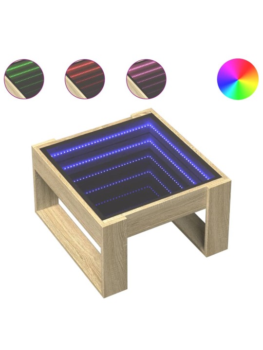 Konferenční stolek s Infinity LED dub sonoma 50 x 53 x 30 cm