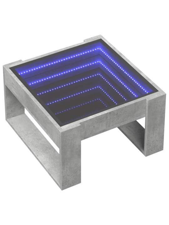 Konferenční stolek s Infinity LED betonově šedý 50x53x30 cm