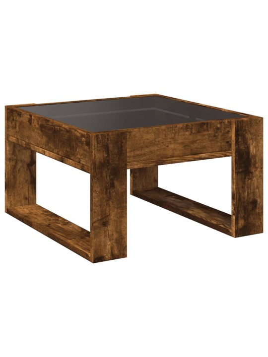 Konferenční stolek s infinity led kouřový dub 50 x 53 x 30 cm