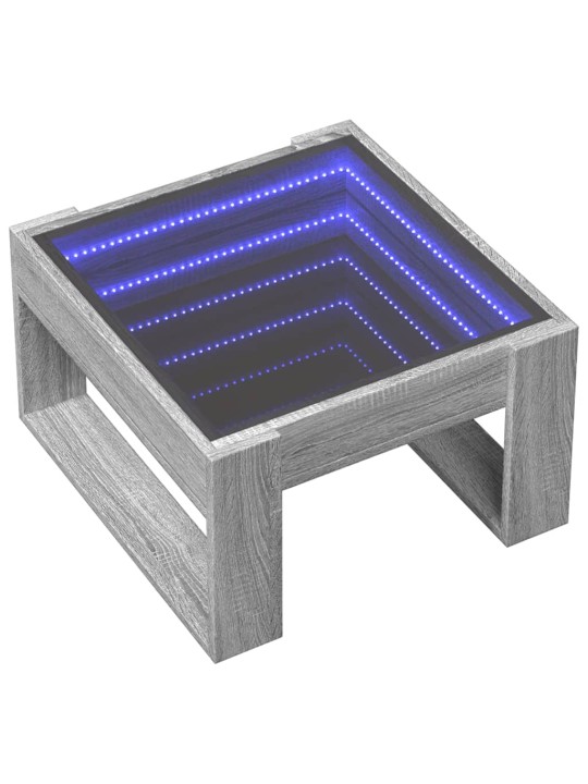 Konferenční stolek s infinity led šedý sonoma 50 x 53 x 30 cm