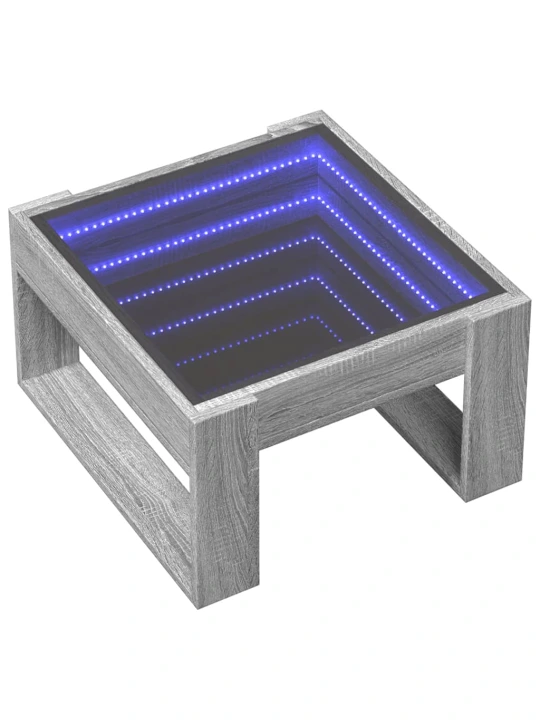 Konferenční stolek s infinity led šedý sonoma 50 x 53 x 30 cm