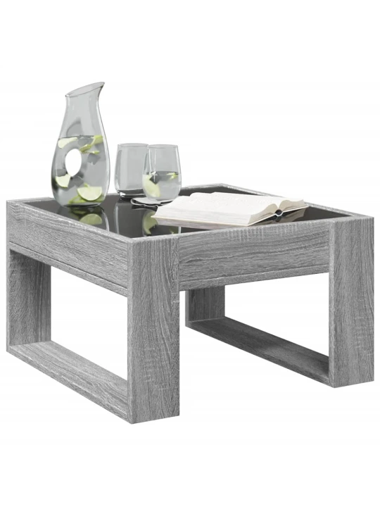 Konferenční stolek s infinity led šedý sonoma 50 x 53 x 30 cm
