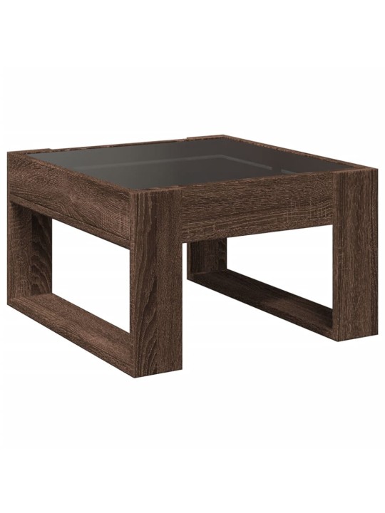 Konferenční stolek s infinity led hnědý dub 50 x 53 x 30 cm