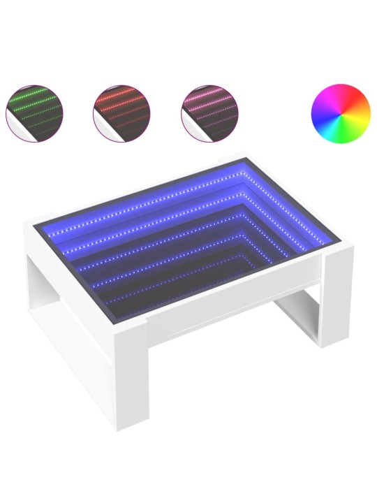 Konferenční stolek s Infinity LED bílý 70 x 53 x 30 cm