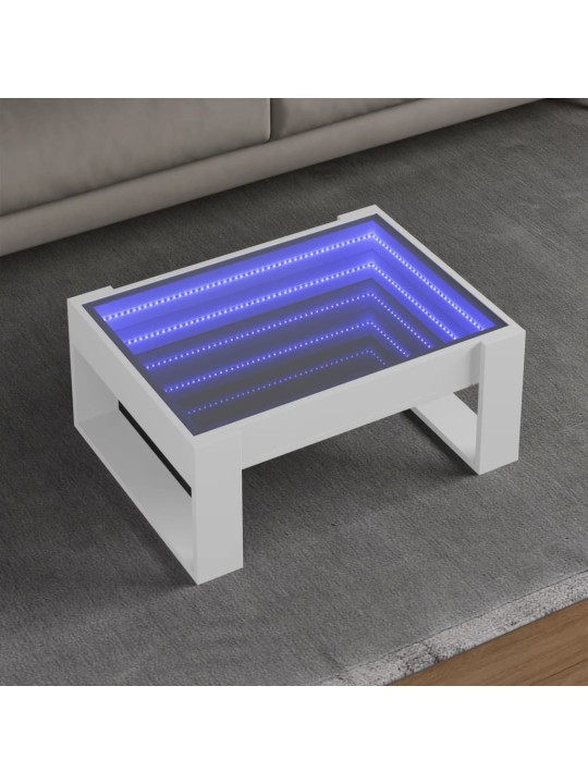 Konferenční stolek s Infinity LED bílý 70 x 53 x 30 cm