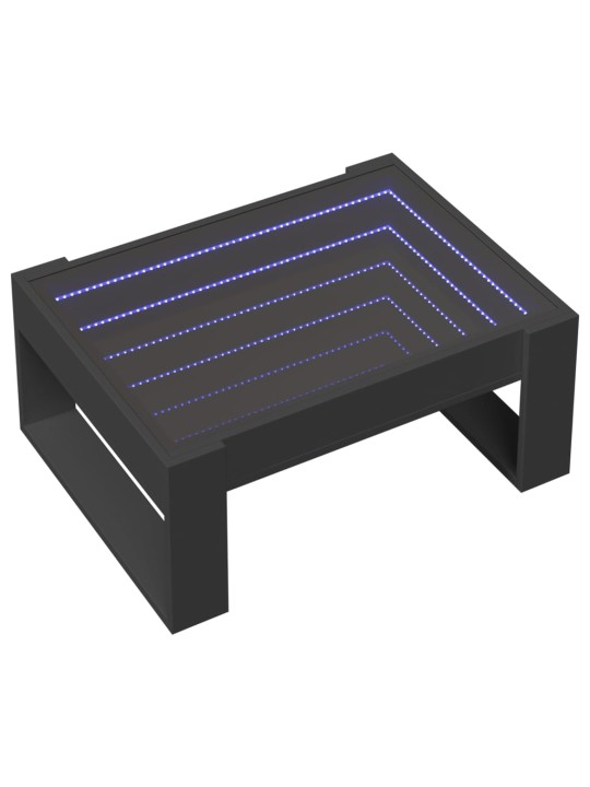 Konferenční stolek s Infinity LED černý 70 x 53 x 30 cm