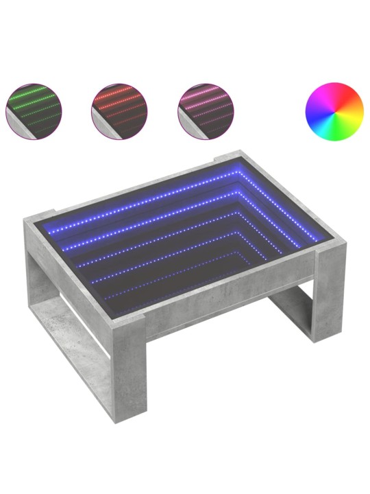 Konferenční stolek s Infinity LED betonově šedý 70 x 53 x 30 cm