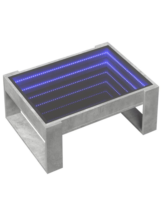 Konferenční stolek s Infinity LED betonově šedý 70 x 53 x 30 cm