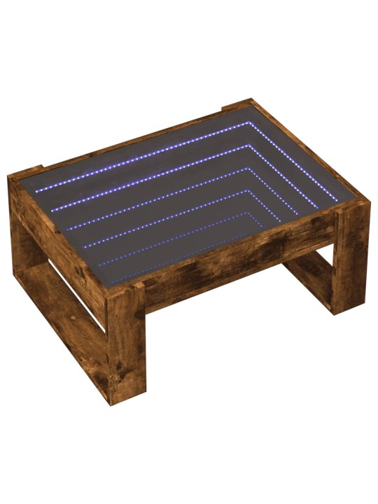 Konferenční stolek s infinity led kouřový dub 70 x 53 x 30 cm