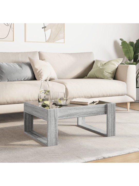 Konferenční stolek s infinity led šedý sonoma 70 x 53 x 30 cm
