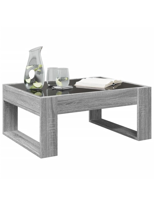 Konferenční stolek s infinity led šedý sonoma 70 x 53 x 30 cm