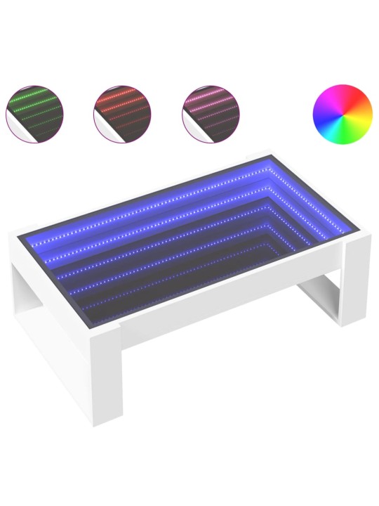 Konferenční stolek s Infinity LED bílý 90 x 53 x 30 cm