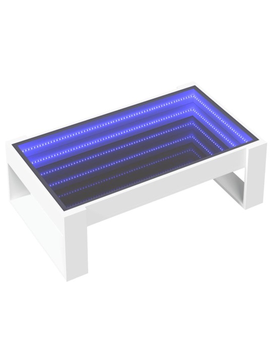 Konferenční stolek s Infinity LED bílý 90 x 53 x 30 cm