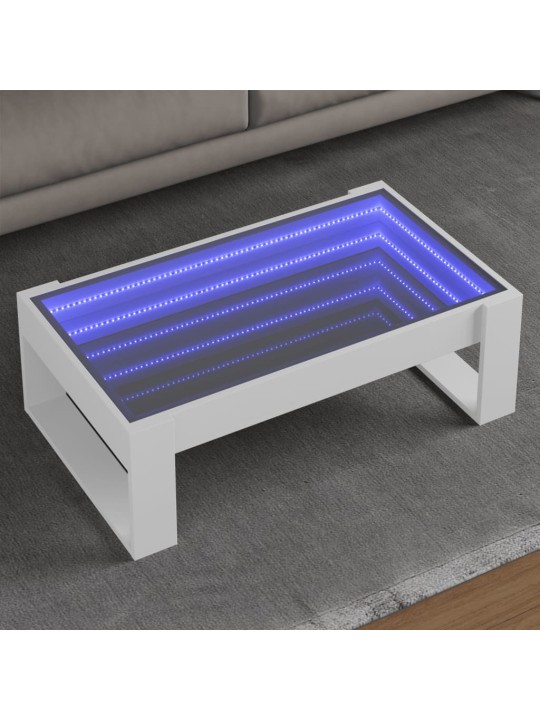 Konferenční stolek s Infinity LED bílý 90 x 53 x 30 cm