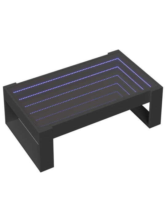 Konferenční stolek s Infinity LED černý 90 x 53 x 30 cm