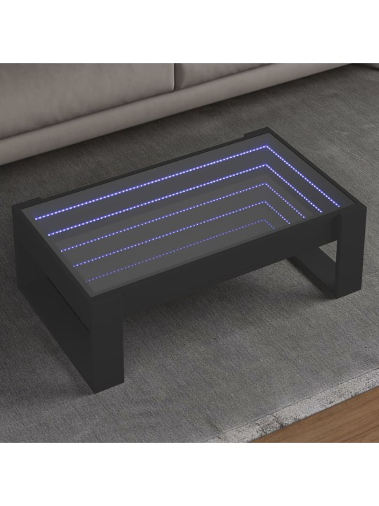 Konferenční stolek s Infinity LED černý 90 x 53 x 30 cm