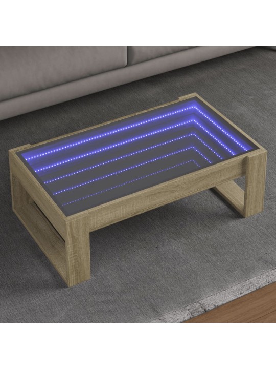 Konferenční stolek s Infinity LED dub sonoma 90 x 53 x 30 cm