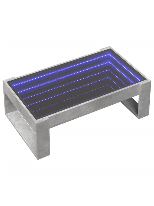 Konferenční stolek s Infinity LED betonově šedý 90 x 53 x 30 cm