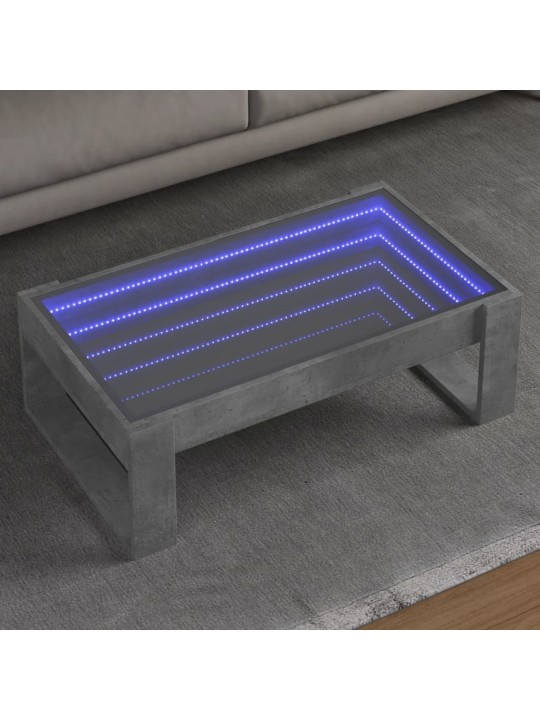 Konferenční stolek s Infinity LED betonově šedý 90 x 53 x 30 cm