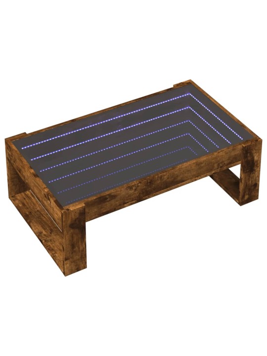 Konferenční stolek s infinity led kouřový dub 90 x 53 x 30 cm