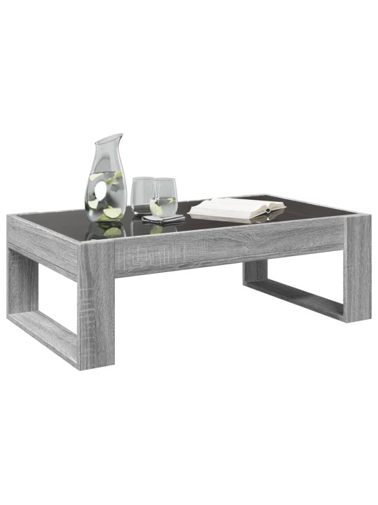 Konferenční stolek s infinity led šedý sonoma 90 x 53 x 30 cm
