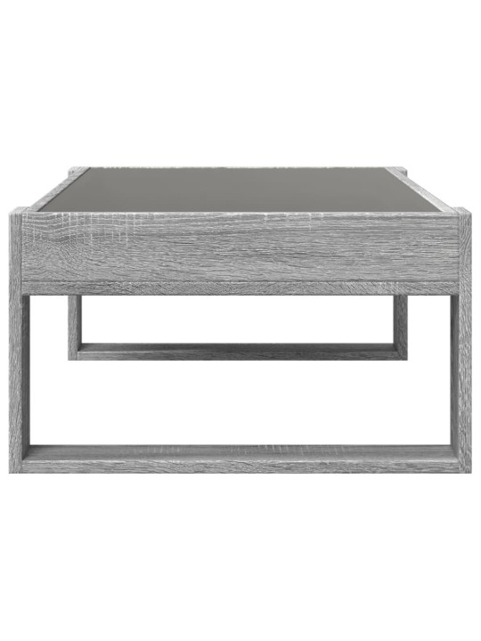 Konferenční stolek s infinity led šedý sonoma 90 x 53 x 30 cm