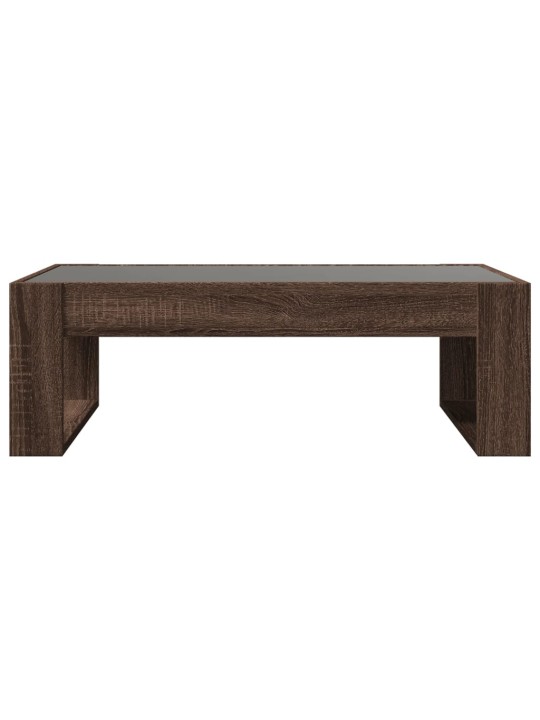 Konferenční stolek s infinity led hnědý dub 90 x 53 x 30 cm