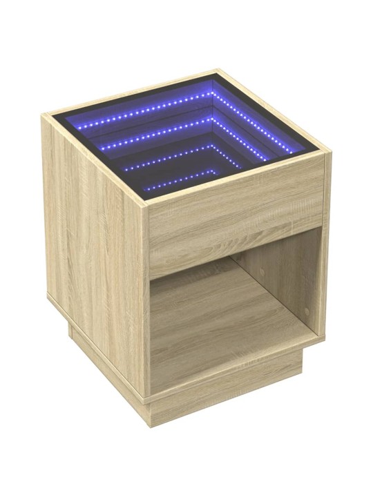 Konferenční stolek s Infinity LED dub sonoma 40 x 40 x 50 cm