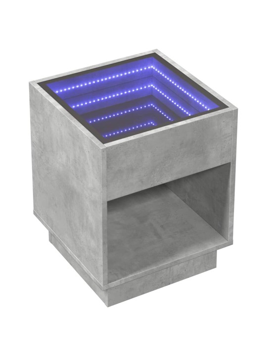Konferenční stolek s Infinity LED betonově šedý 40 x 40 x 50 cm