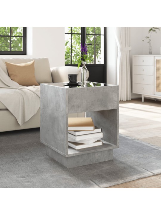 Konferenční stolek s Infinity LED betonově šedý 40 x 40 x 50 cm