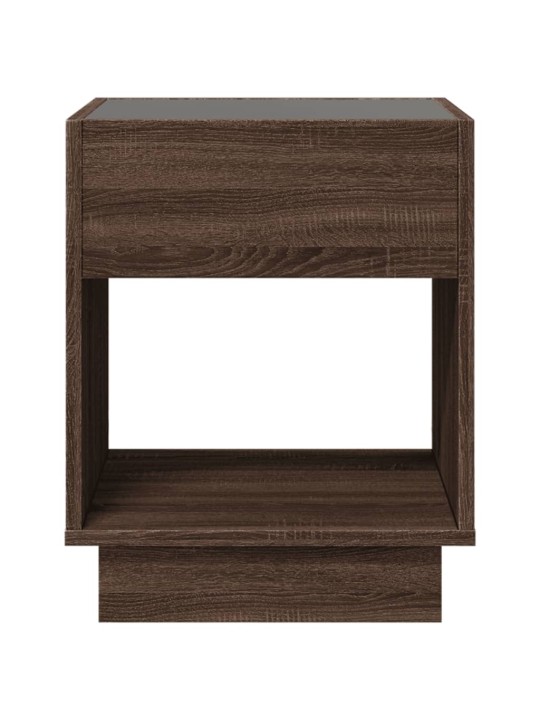 Konferenční stolek s infinity led hnědý dub 40 x 40 x 50 cm