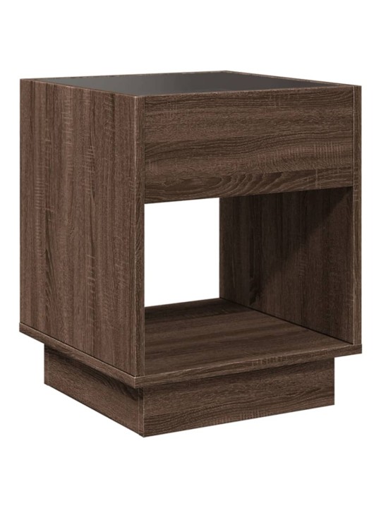 Konferenční stolek s infinity led hnědý dub 40 x 40 x 50 cm