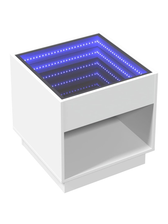 Konferenční stolek s Infinity LED bílý 50 x 50 x 50 cm